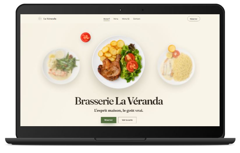 Aperçu du site La Véranda sur ordinateur